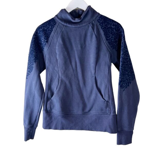 Lululemon Floral Flock Pullover‎ Midnight Navy Size 6 - Picture 4 of 11